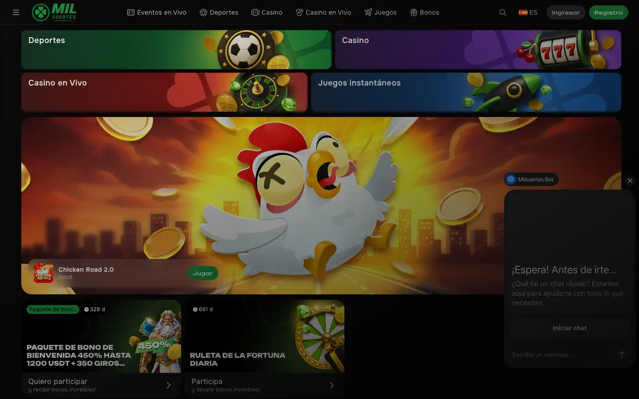 Explora el lobby de juegos disponibles